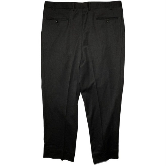 Canali Pants Mens XL 38x31 100% Wool Formal Business Charcoal Gray Pleated Front - Picture 2 of 9